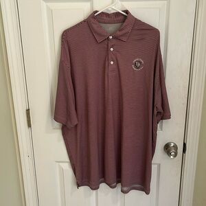 Men’s 2X Vansport Burgundy Striped Golf Polo